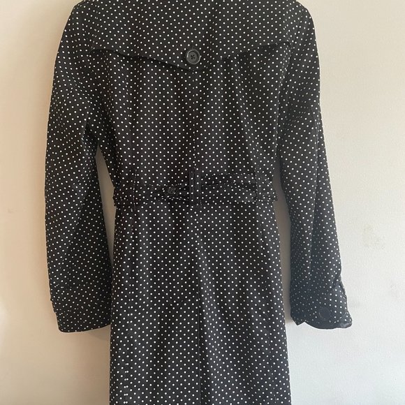 Black with white polka dots trench coat - Picture 3 of 3